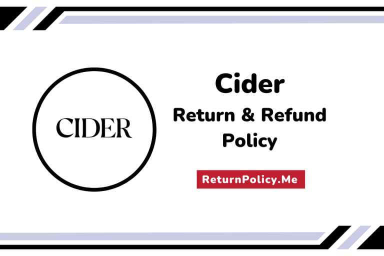 Cider Return and Refund Policy